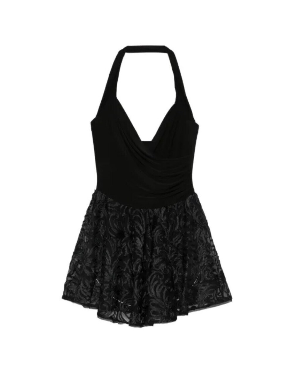 Norma Kamali Cayla Flared Pickleball Mini Dress Embroidered Size 36/S Black - Picture 6 of 11